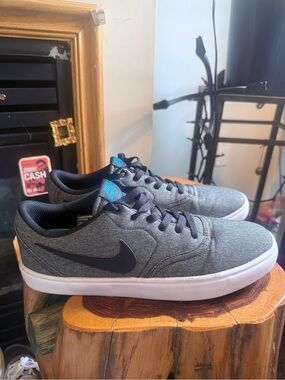 Nike Check Solarsoft Canvas SB 'Black White' Mens size 10
